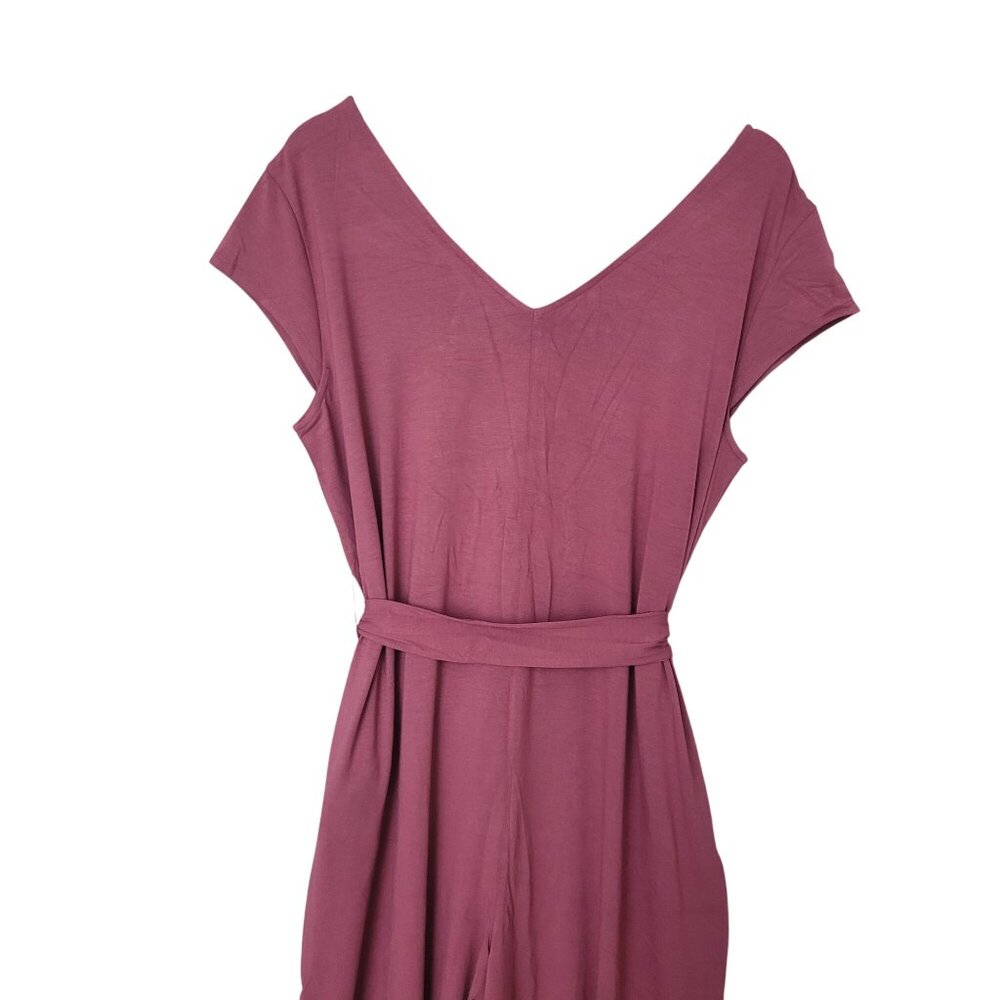 Betabrand Day to Night Jumpsuit Womens Size XL Mauve Tie Waist Stretch NWOT - Picture 5 of 7